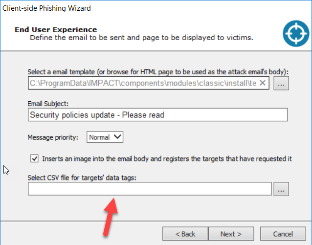 phishing wizard-end user experience