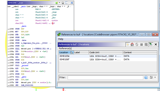 Find the variable references 