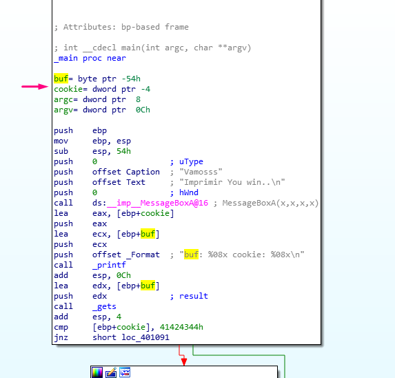 IDA has the list of variables and parameters