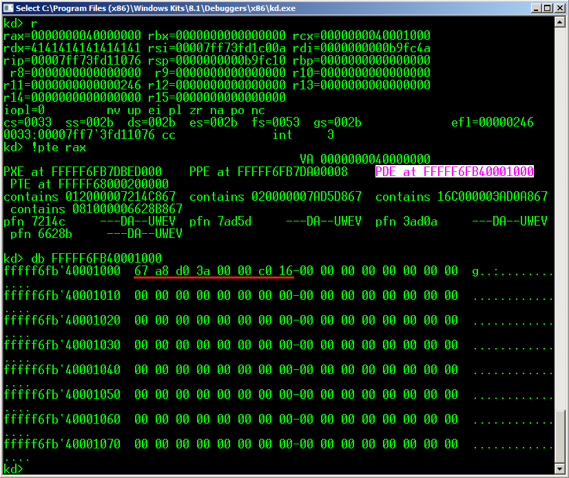 PAGE DIRECTORY table