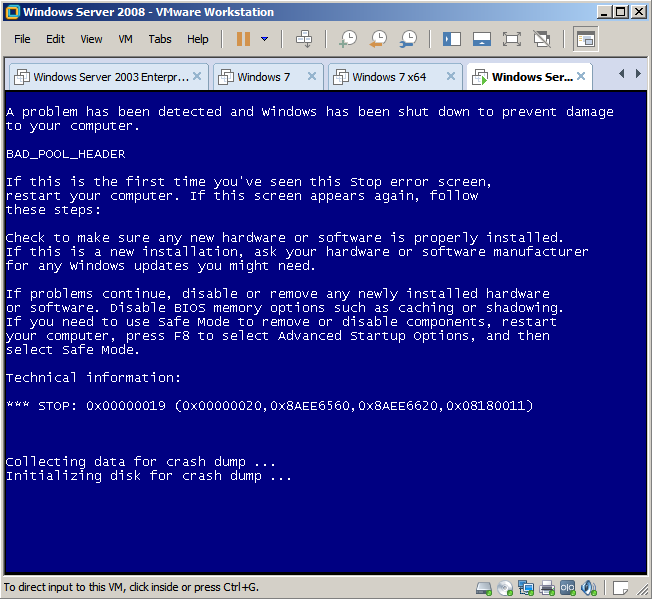 Windows Server BAD_POOL_HEADER
