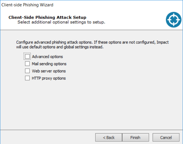 phishing wizard-advanced options