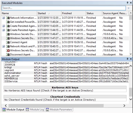 executed modules view