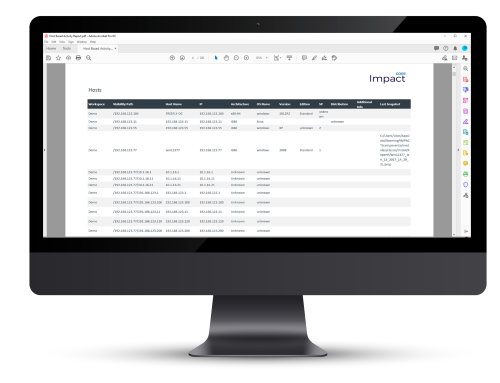 Host Based Activity Report