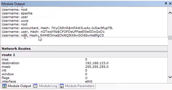 Core Impact Module Output