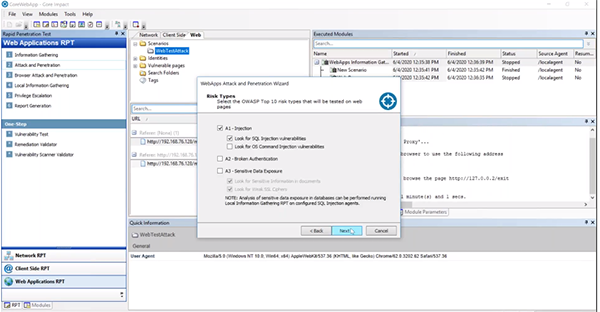 Core Impact SQL Attack and Penetration
