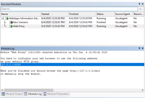 Core Impact Proxy Settings