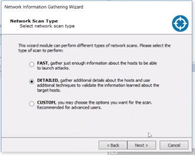 Core Impact Network Scan Information Gathering