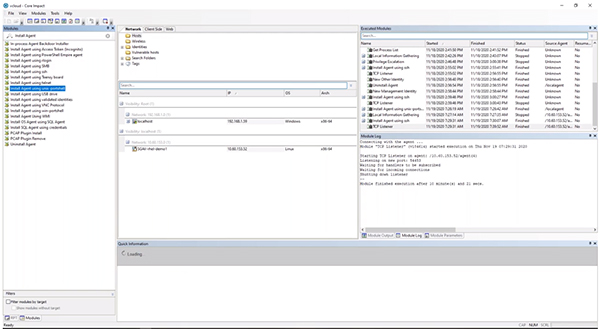 Core Impact Install Agent Module Screen