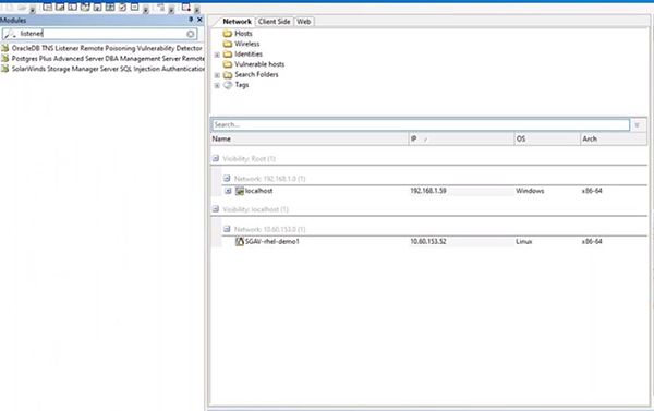 Core Impact Listener Module Search Screen