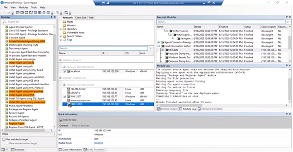 Core Impact Attacking an Agent
