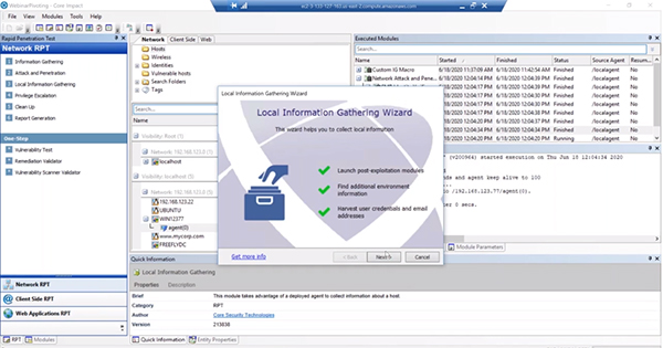 Core Impact Information Gathering Pivoting
