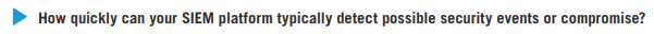 How quickly can your SIEM platform typically detect possible security events or compromise? 