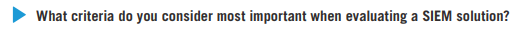 What criteria do you consider most important when evaluating a SIEM solution?