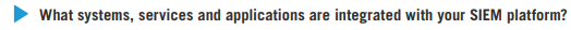 What systems, services and applications are integrated with your SIEM platform?