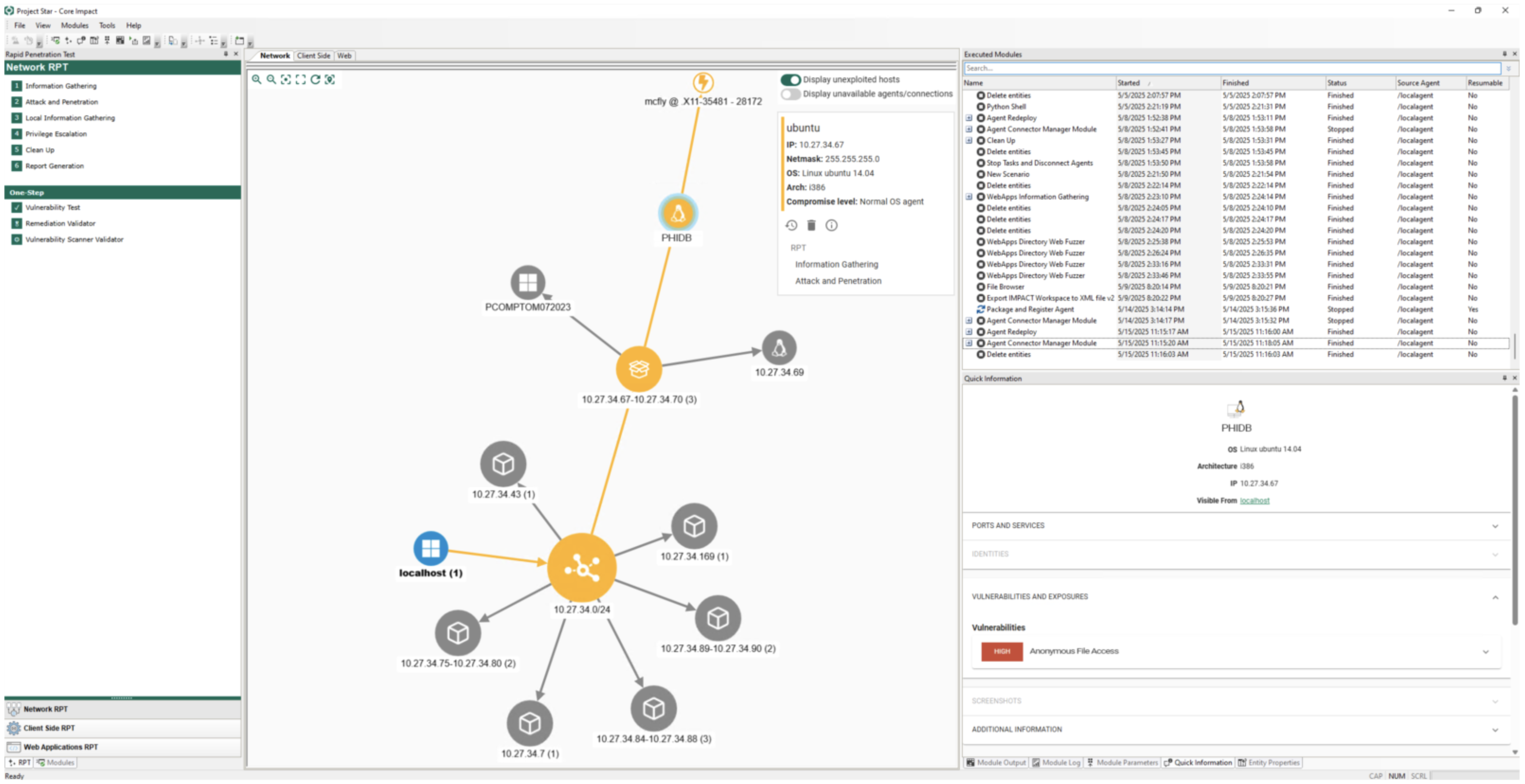 Core Impact Rapid Network Penetration Test