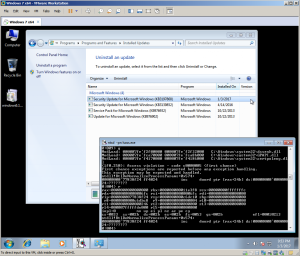 Windows 7 x64 CVE-2016-7237 Vulnerability